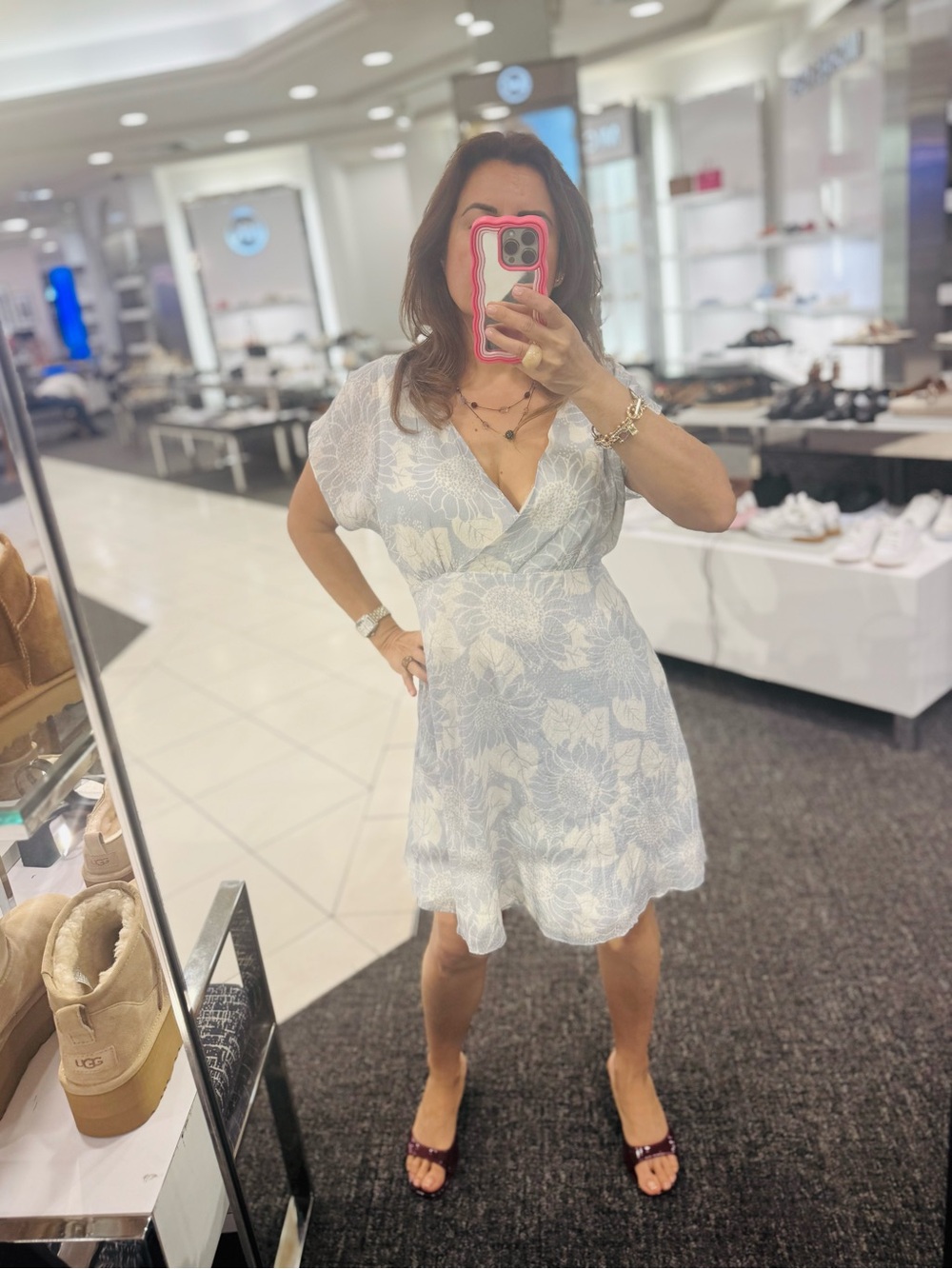 Madewell Light Blue Floral Wrap-Style Midi Dress size 6